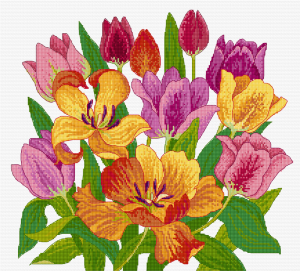 Tulips Cross Stitch
