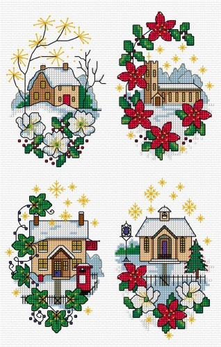 Christmas village cards