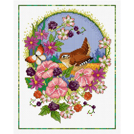 Autumn Wren cross stitch