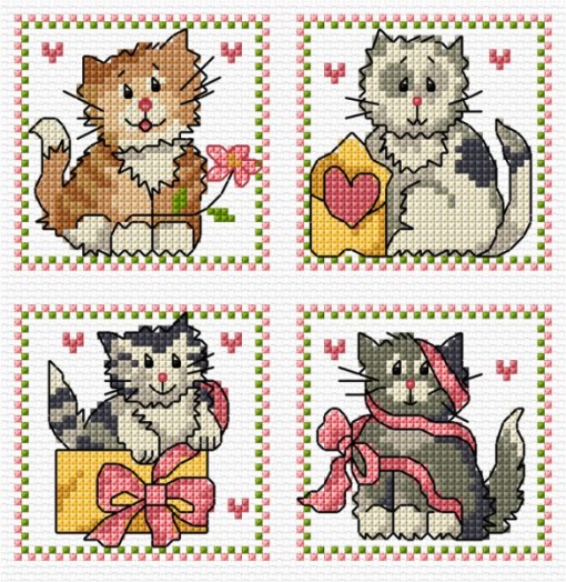 LJT91C Four sweet cat cards thumbnail