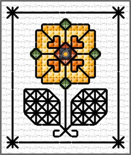 LJT Blackwork & flower sampler 10 illustration 5914