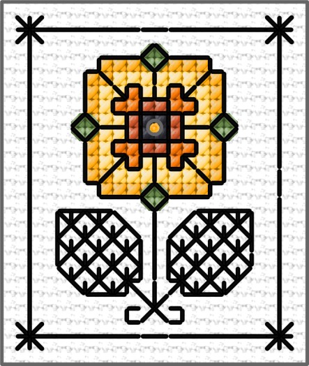 LJT Blackwork & flower sampler 12 illustration 1