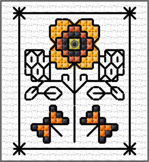 LJT Blackwork & flower sampler 2 illustration 5885