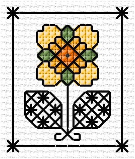 LJT Blackwork & flower sampler 3 illustration 1