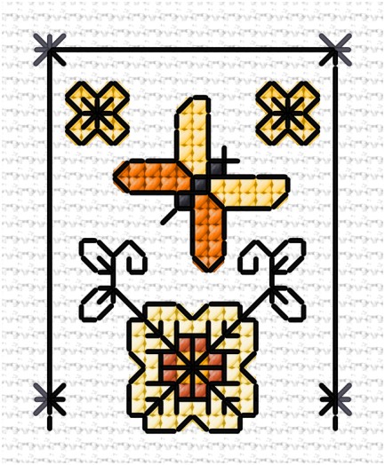 LJT Blackwork & flower sampler 5 illustration 5897