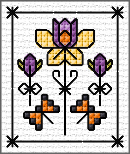 LJT Blackwork & flower sampler 11 illustration 2