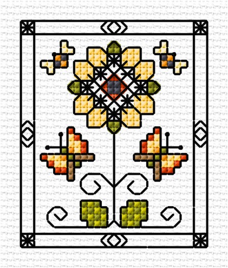 LJT Blackwork Autumn sampler 6 illustration 1