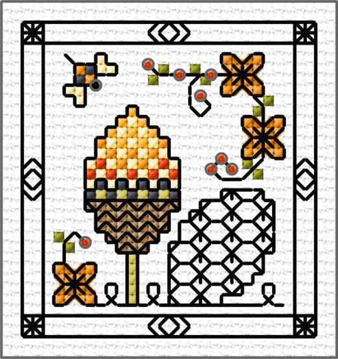 LJT Blackwork Autumn sampler 3 illustration 1