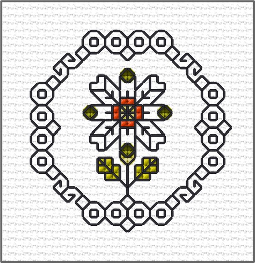 LJT Blackwork floral sampler 1 illustration 1