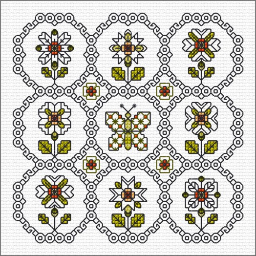 LJT Blackwork floral sampler 1 illustration 2