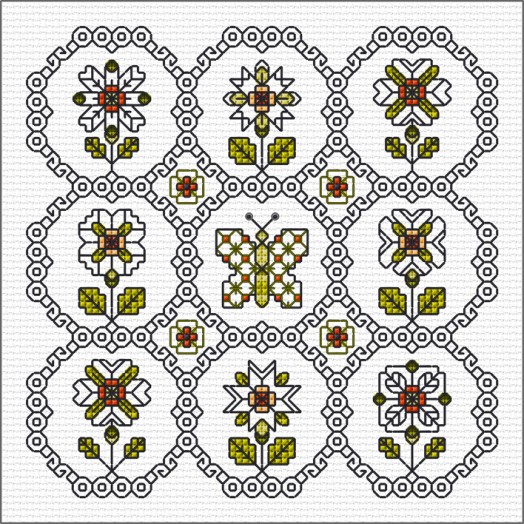 LJT Blackwork Floral sampler 5 illustration 2