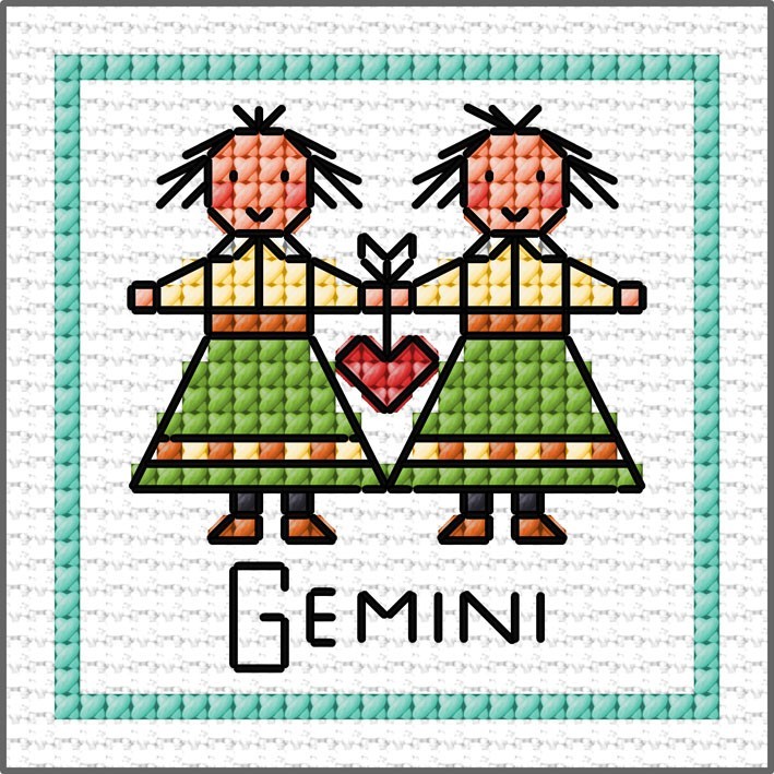 LJT Zodiac sign Gemini illustration 6091