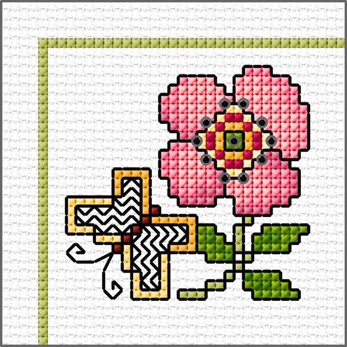 LJT Flower and butterfly sampler  illustration 6227