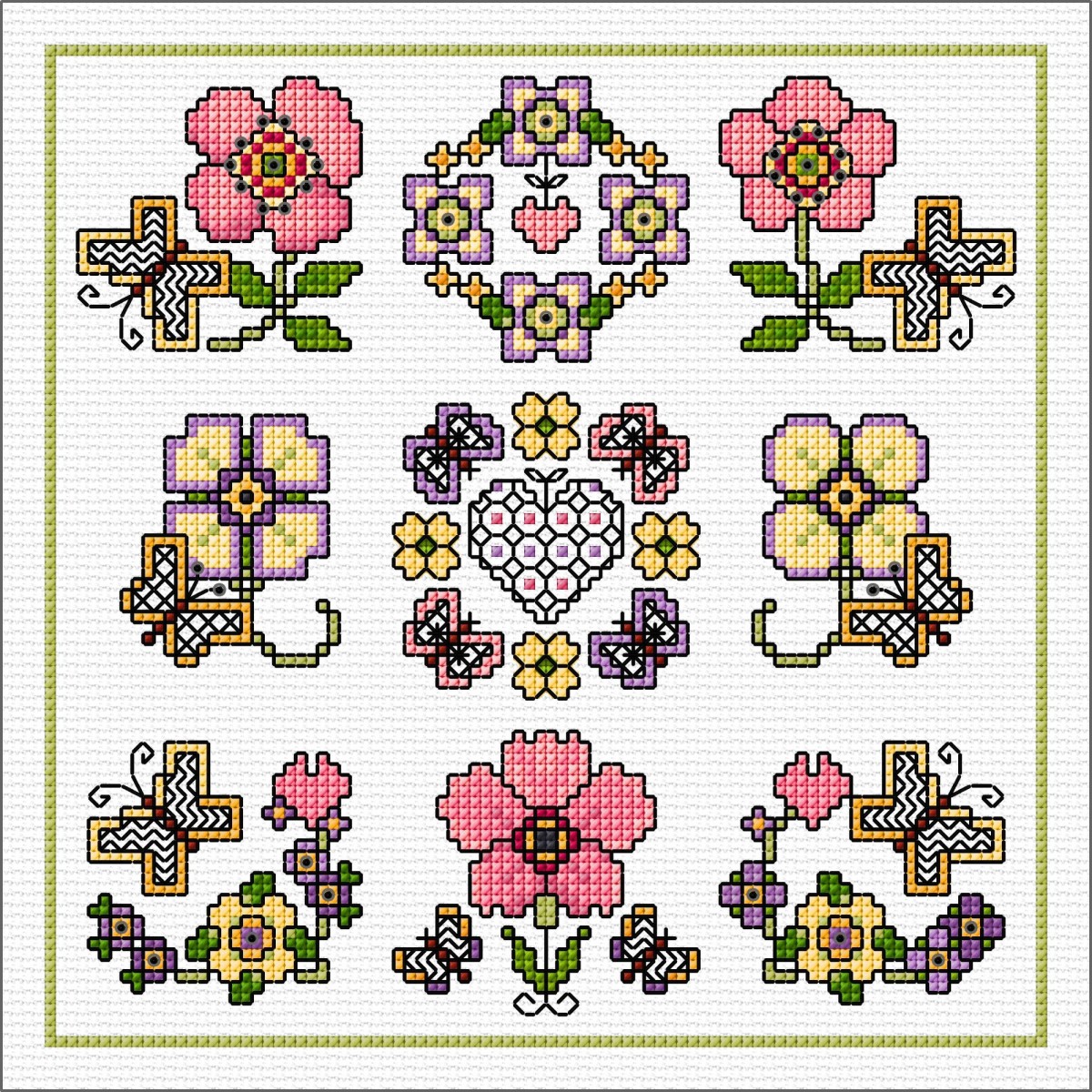 LJT Flower and butterfly sampler  illustration 2