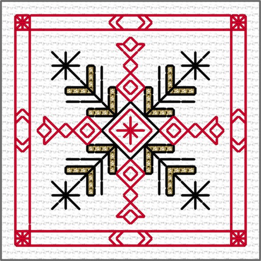 Part 10. Xmas blackwork SAL illustration 1