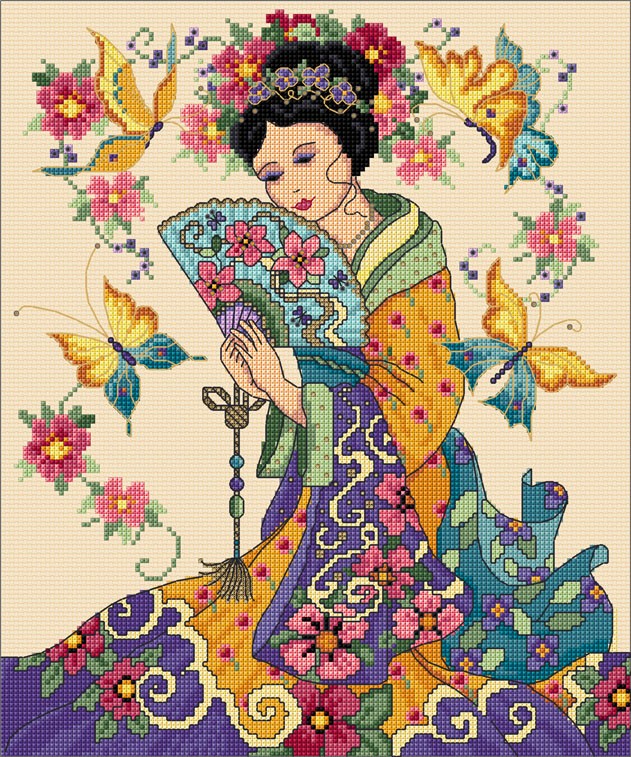 LJT028 Oriental Lady illustration 5447
