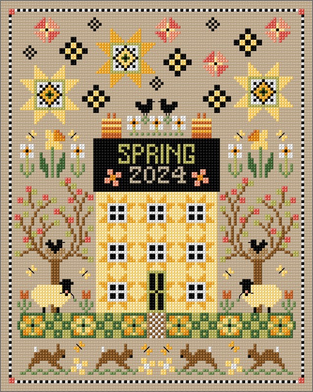 LJT042 Seasonal sampler Spring illustration 6117