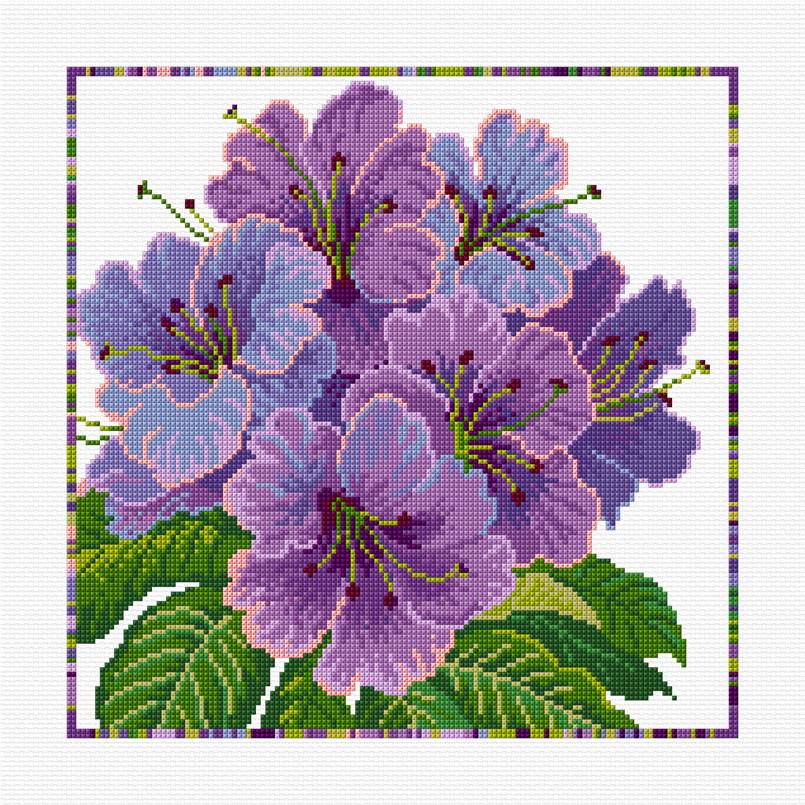 LJT050 Mauve Rhododendrons illustration 4992