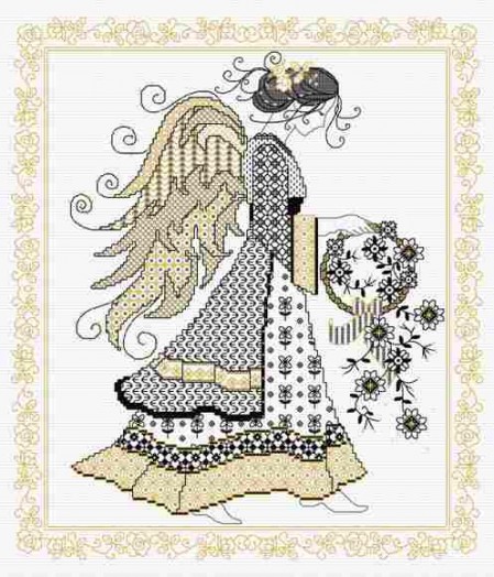 LJT065 Blackwork angel thumbnail