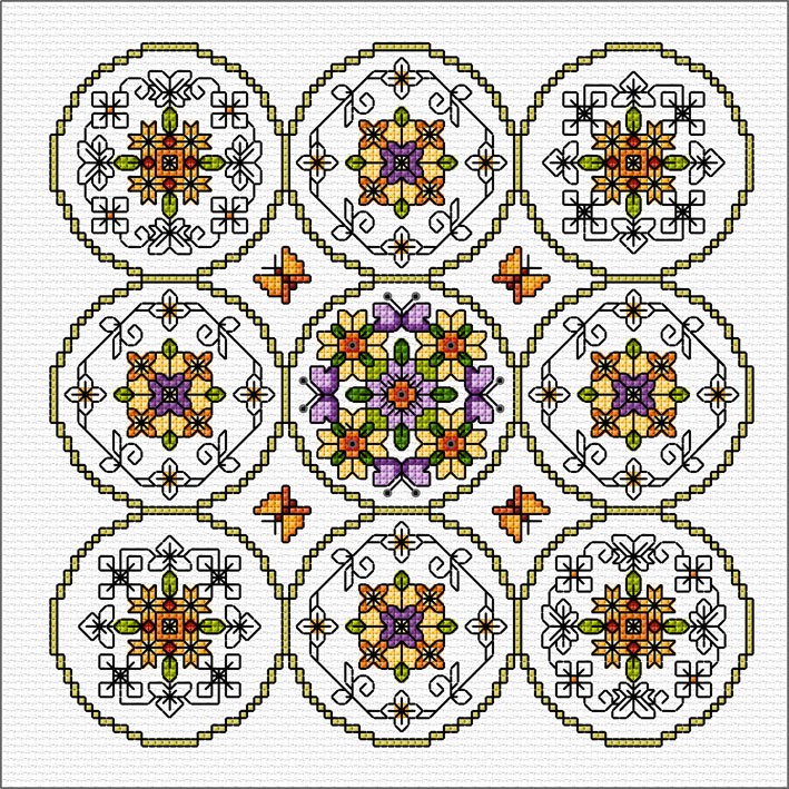 LJT073 Decorative Spring sampler illustration 5957