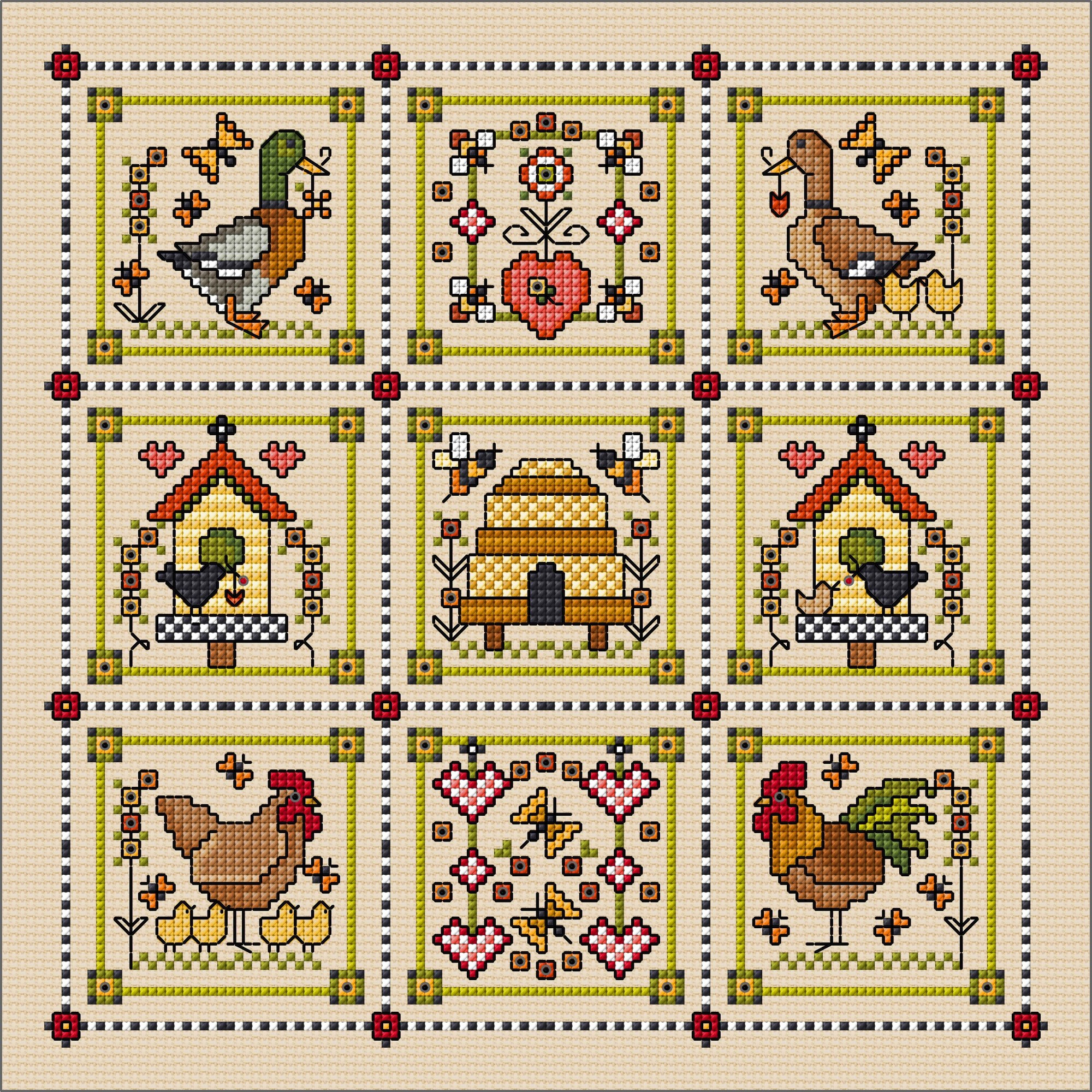 LJT080 Shaker patchwork sampler illustration 6751