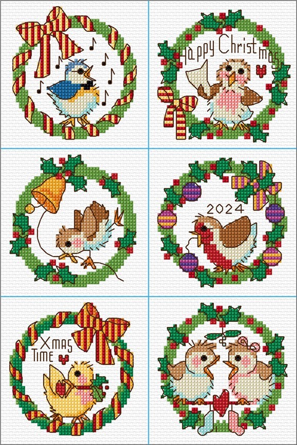 LJT085 Christmas bird wreaths thumbnail