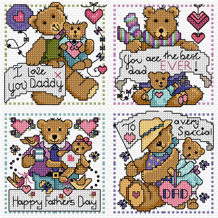 LJT102C Father's Day Teddy cards illustration 5446