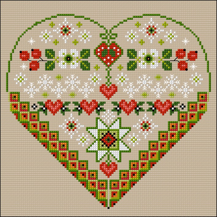 LJT128 Decorative Winter heart illustration 5945
