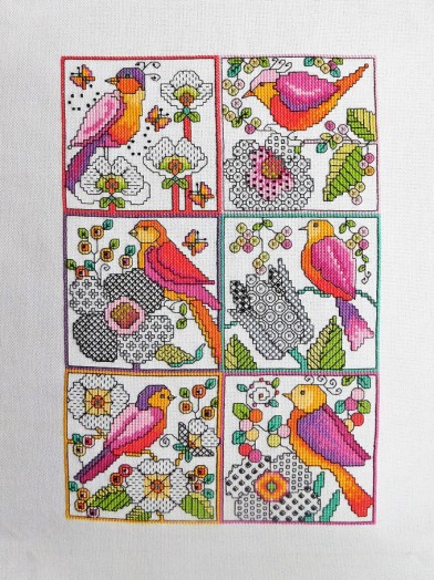 16C Blackwork with birds thumbnail