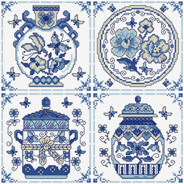 LJT174 Blue and white pottery  illustration 5175