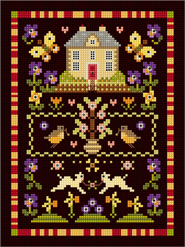 LJT180 Spring House sampler illustration 6171