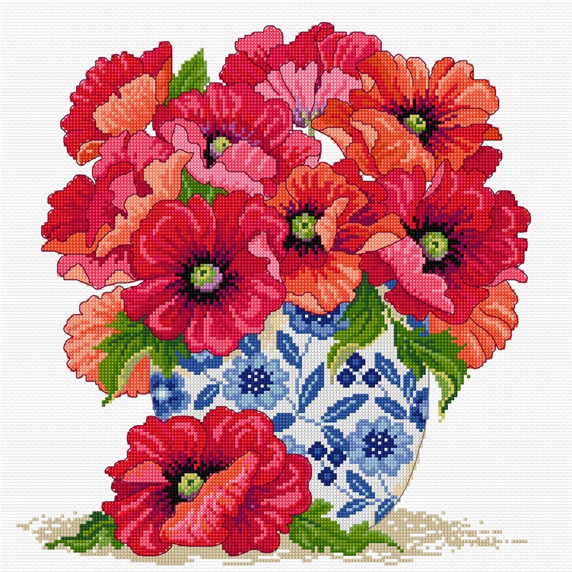 LJT181 Poppy arrangement illustration 6121