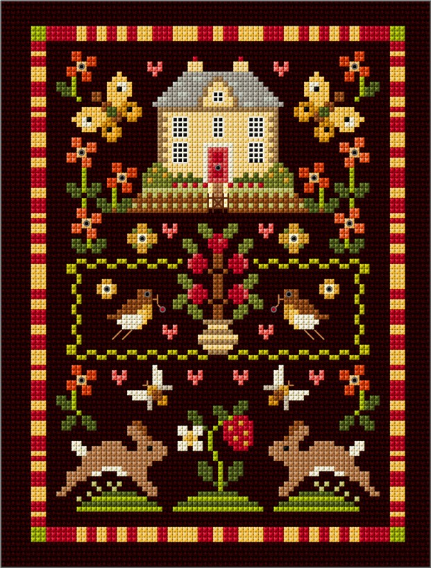 LJT189 Summer House sampler illustration 6169