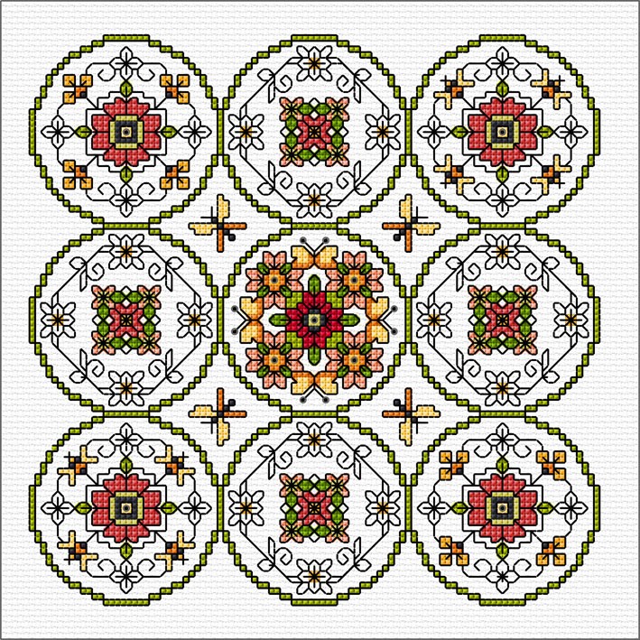 LJT202 Decorative Summer sampler illustration 5956