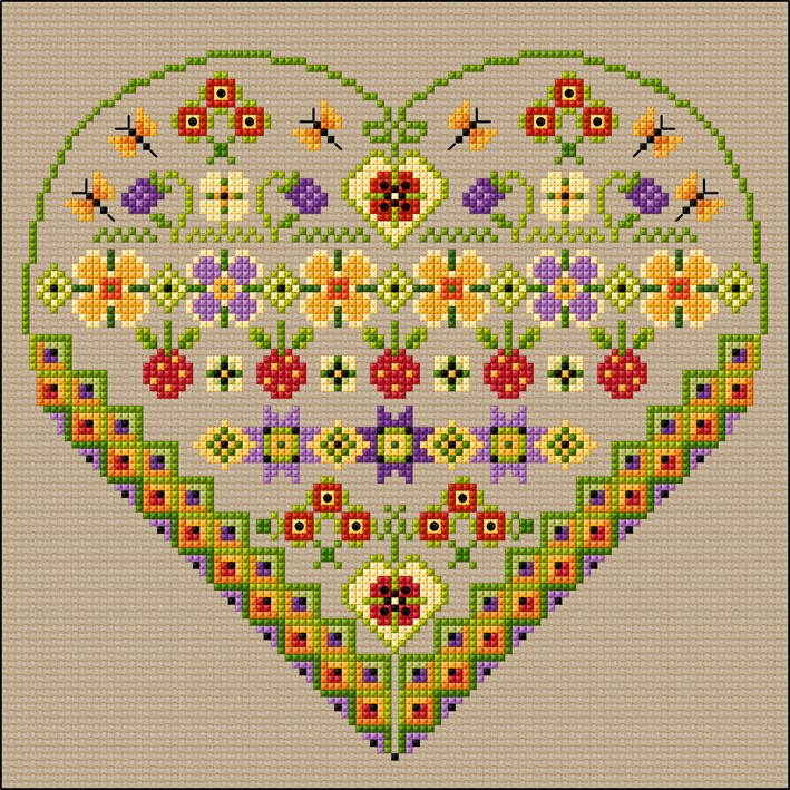 LJT268 Decorative Summer Heart illustration 5946