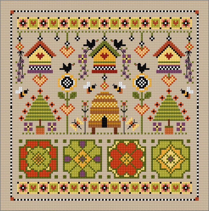 LJT270 Shaker style garden sampler illustration 5755