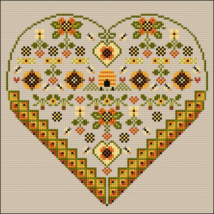LJT413 Decorative Autumn Heart illustration 5948
