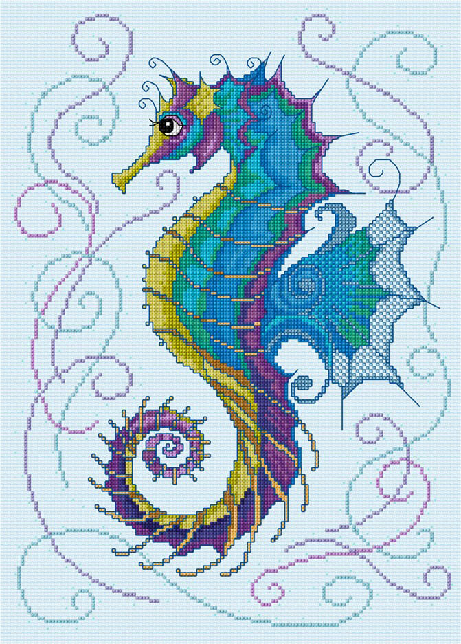 LJT284 Glorious Seahorse illustration 4818