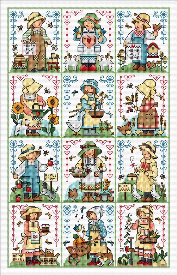 LJT294 Country Folk Sampler illustration 6137