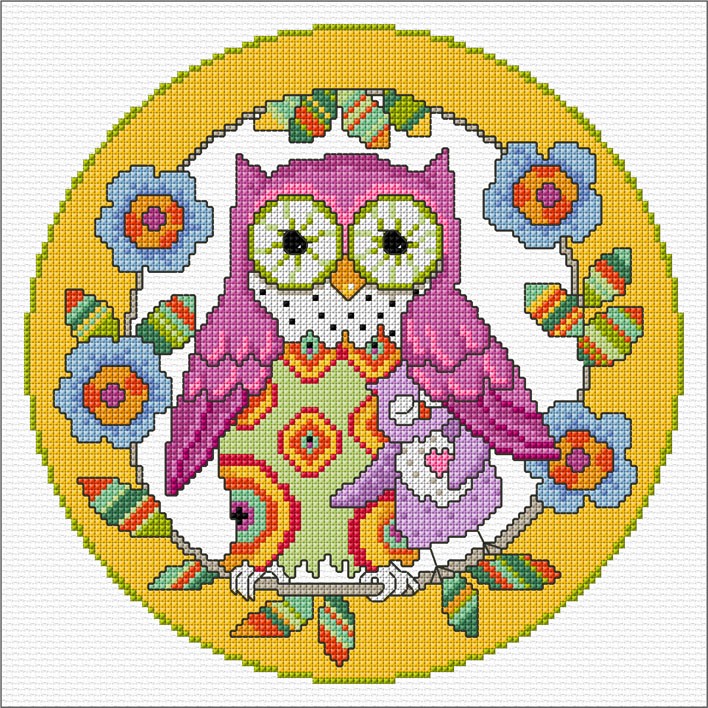LJT295 Happy Owls illustration 6139