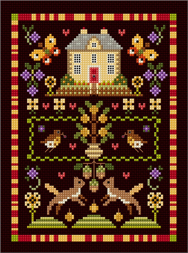 LJT 298 Autumn House sampler illustration 6167