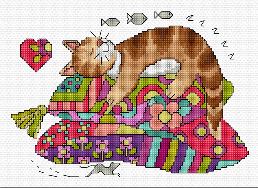 LJT306 Dreamy cat illustration 4876