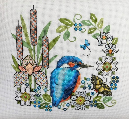 LJT307 Blackwork Iris and kingfisher thumbnail