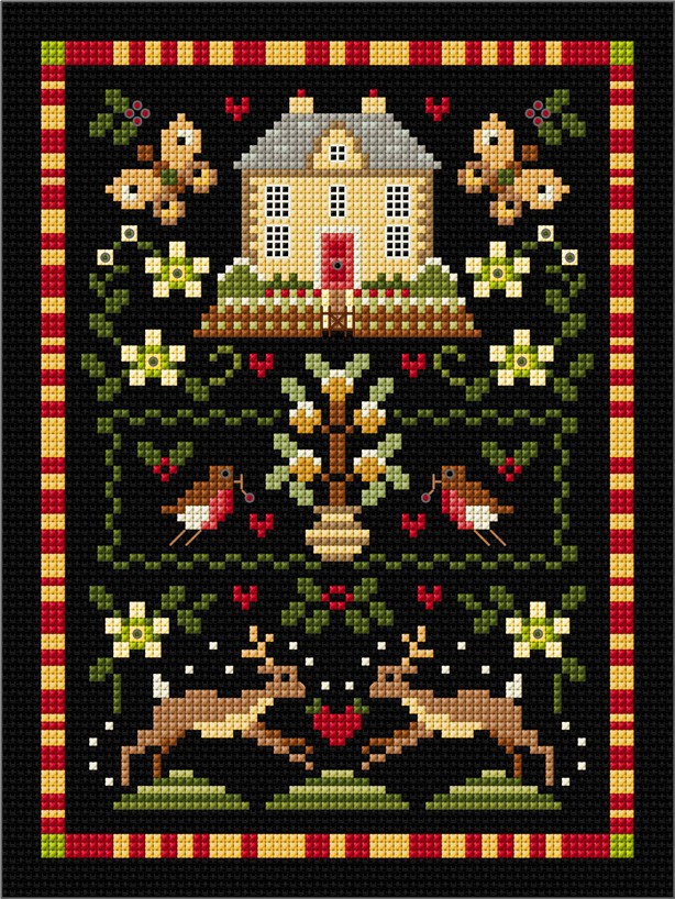 LJT317 Winter House sampler illustration 6165