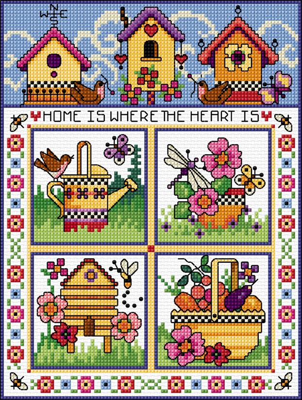 LJT323 'Happy Home' sampler illustration 5048