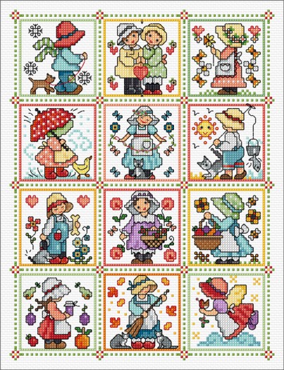 LJT334 12 Sunbonnet Sue designs thumbnail