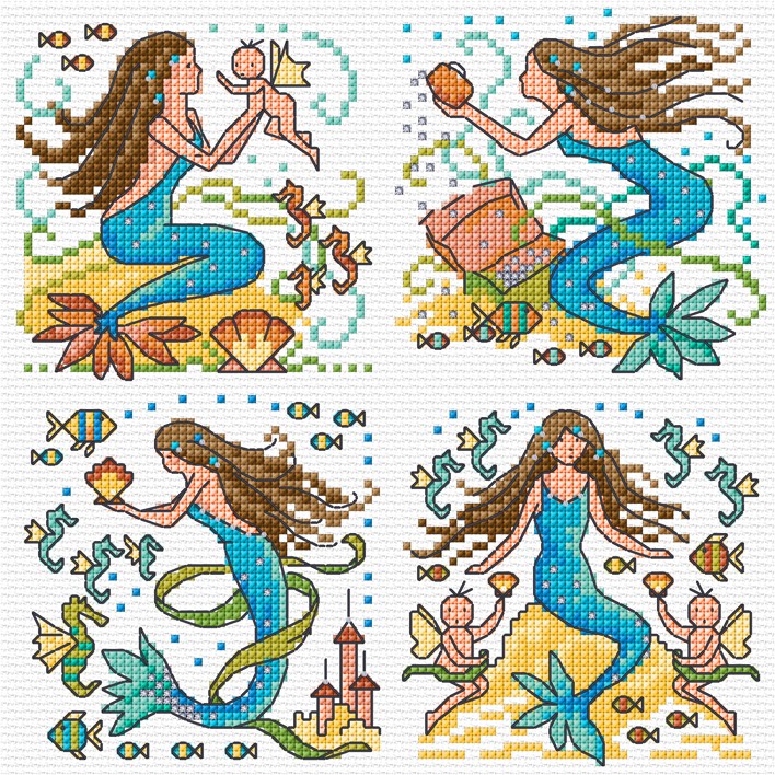 LJT348 Little mermaids illustration 5249