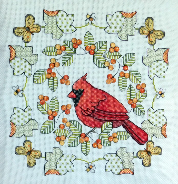 LJT351 Northern Cardinal in Autumn illustration 5298