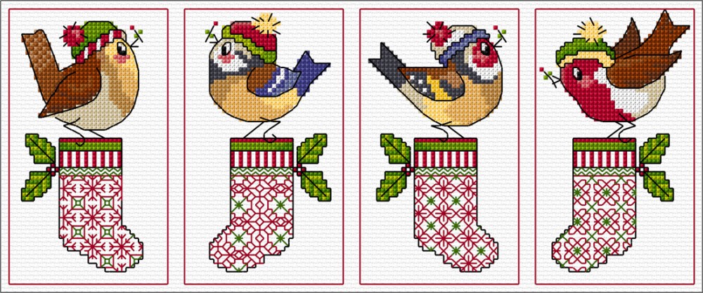 LJT375 Christmas birdie greetings illustration 5483