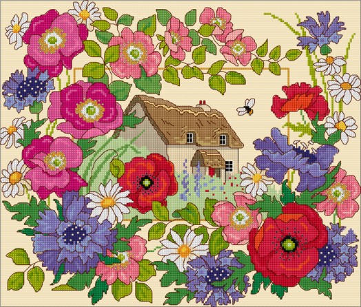 LJT383 Summer meadow cottage thumbnail